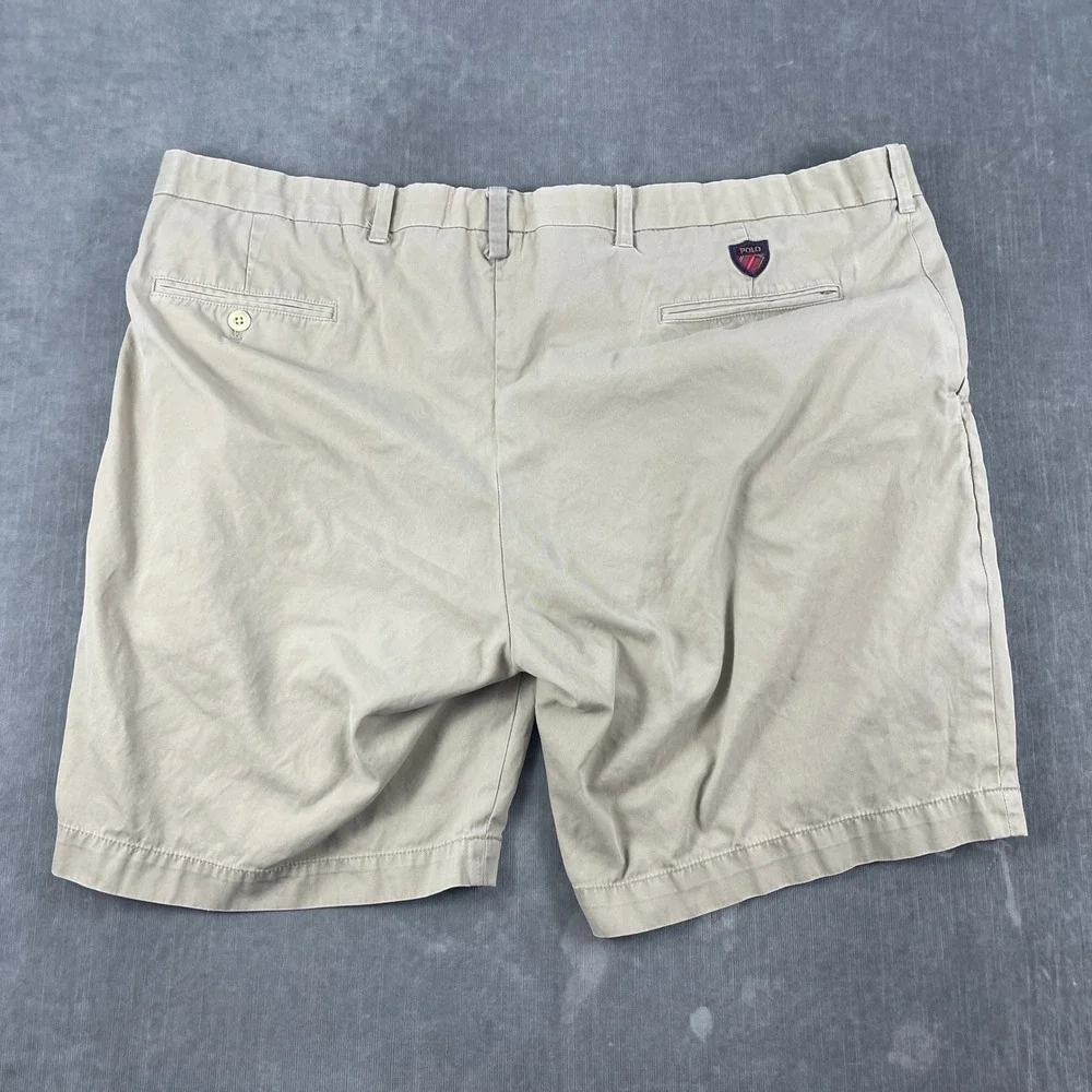 Polo Ralph Lauren Mens 42 Tan Shorts Chino Golf Crest Logo Patch